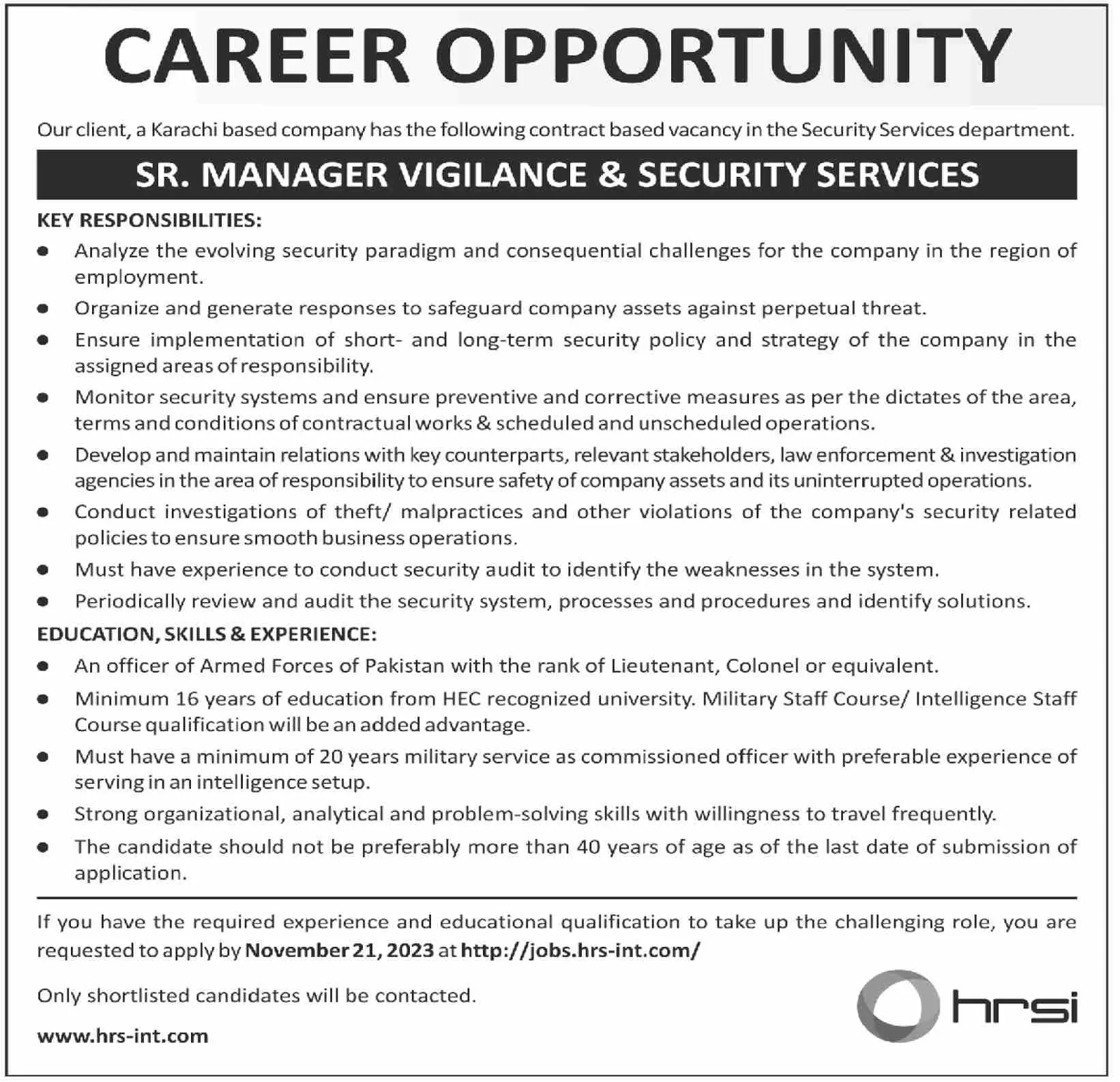 Human Resource Solution International Karachi Jobs 2023 – HRSG People and Business karachi Jobs 2023 — original advertisement