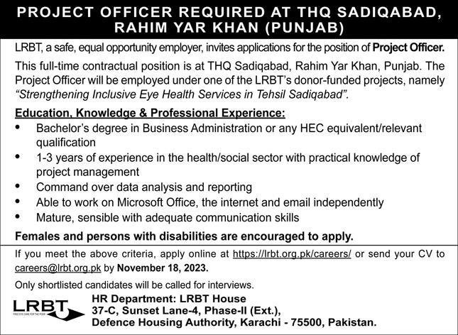 Tehsil Headquarter Hospital THQ Sadiqabad Jobs 2023 Jobs 2023 — original advertisement