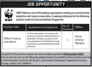 WWF Pakistan KhairpurSindh Jobs 2023 – World Wide Fund WWF Pakistan Jobs 2023 — original advertisement