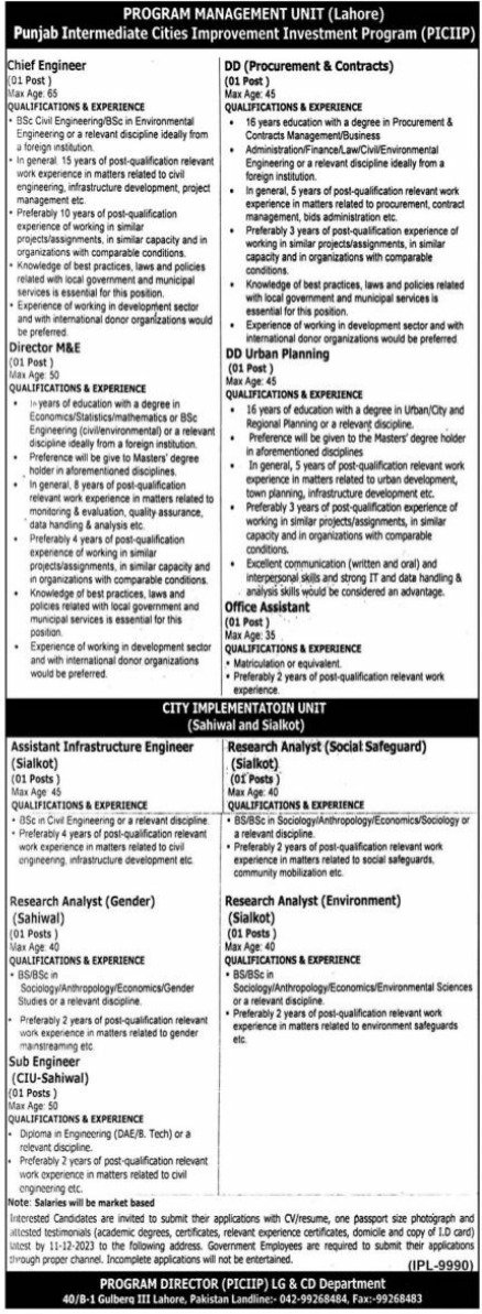 Local Government & Community Development Department Jobs – Local Government Department Punjab Jobs 2023 — original advertisement