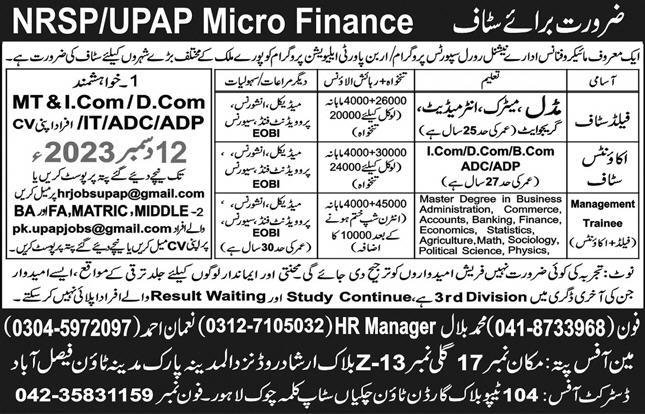 UPAP NRSP Organization Management Posts Rawalpindi 2023 – United Nations Development Programme UNDP Pakistan Jobs 2023 — original advertisement