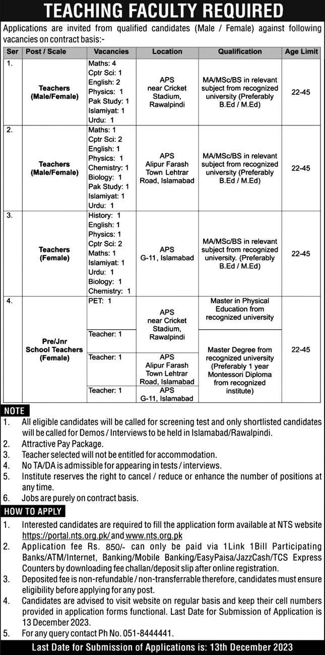 Margala Educational Institute Teaching Staff Islamabad Jobs – Margalla Institute of Health Sciences Jobs 2023 — original advertisement