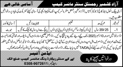 Army Public School and College Manserha Camp Attock Jobs – Army Public School & College Paksitan Jobs 2023 — original advertisement