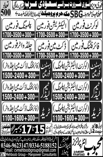 Assistant Foreman & Fire Fighting Foreman Jobs 2023 – Mughal Trade Test & Technical Training Center Jobs 2023 — original advertisement