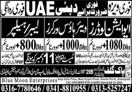 Aviation Loader & Warehouse Worker Jobs 2023 In Dubai – Pak Gulf Tec Ni Test & Training Center Manufacturing Jobs 2023 — original advertisement