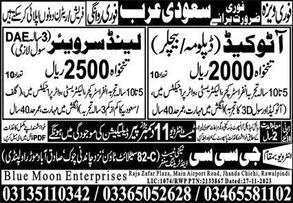 Land Surveyor & AutoCAD Operator Jobs 2023 In Saudi Arabia – GCC Techni Test & Training Center Telecom Jobs 2023 — original advertisement