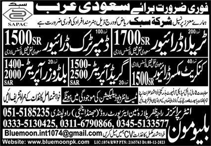 Concrete Mixer Driver & Bulldozer Operator Jobs 2023 – Blue Moon Enterprises Jobs 2023 — original advertisement