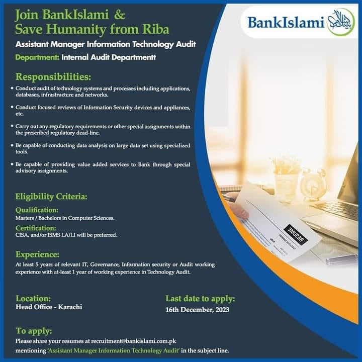 Bank Islami Karachi Jobs 2023 Jobs 2023 — original advertisement