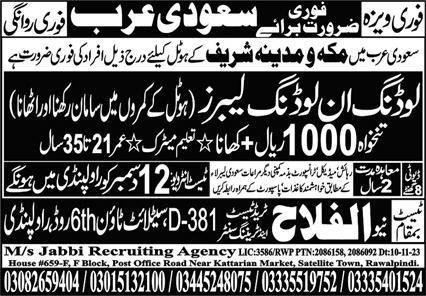 Loading Labour Jobs 2024 In Saudi Arabia – Al Falah Trade Test Jobs 2023 — original advertisement