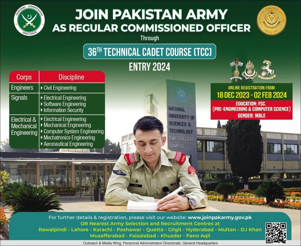 Join Pakistan Army As Regular Commissioned Officer 2024 Jobs 2023 — original advertisement