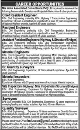 Indus Associated Consultants Balochistan Jobs 2023 – Private Company Jobs 2023 — original advertisement