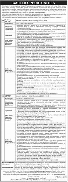 National Bank of Pakistan NBP Karachi Jobs 2024 Jobs 2023 — original advertisement