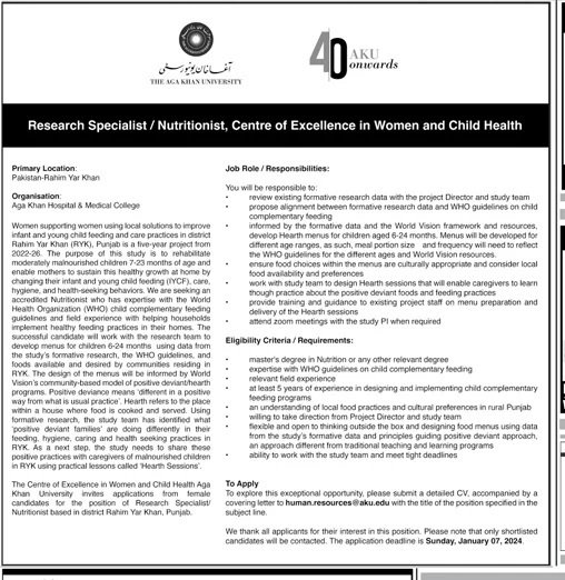 Aga Khan University AKU Jobs 2024 Jobs 2023 — original advertisement