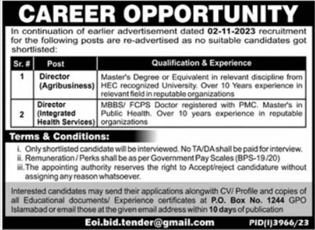 Public Sector Organization Islamabad  Jobs 2024 Jobs 2023 — original advertisement