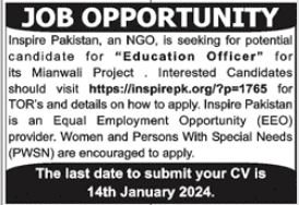 Inspire Pakistan Mianwali Jobs 2024 – Public Sector Organization Jobs 2024 — original advertisement