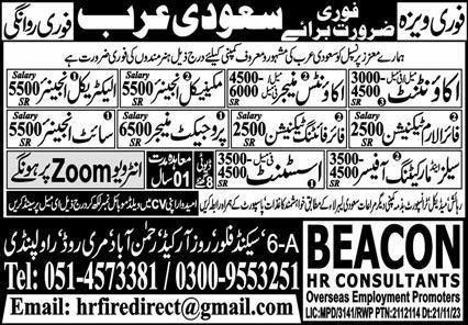 Project Manager & Accounts Manager Jobs in Saudia Arabia – Beacon Bright Human Resources Jobs 2024 — original advertisement