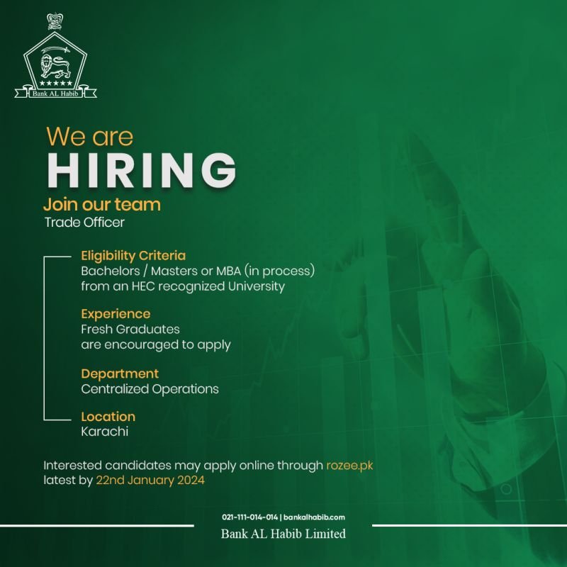 Bank AL Habib Limited Karachi Jobs 2024 – Bank AL Habib Limited (BAHL Jobs 2024 — original advertisement