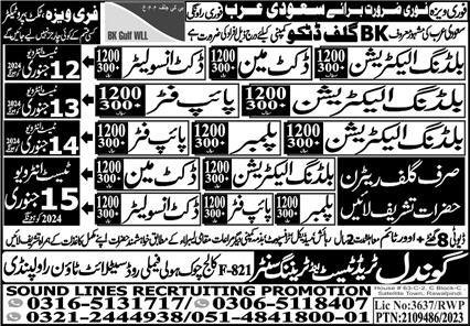 Building Electrician & Docket Insulator Jobs 2024 – Gondal Trade Test & Training Center Admissions 2024 — original advertisement