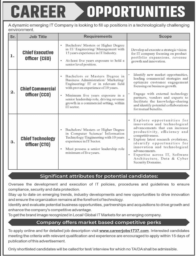 Dynamic Emerging It Company Jobs 2023 – Private Company Admissions 2024 — original advertisement