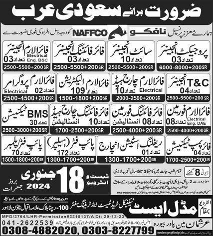 Fire Alarm Foreman & BMS Technician Jobs 2024 – Middle East Technical Trade Test & Training Center Jobs 2024 — original advertisement