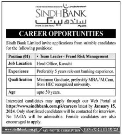State Bank Of Pakistan SBP Karachi Jobs 2024 Jobs 2024 — original advertisement