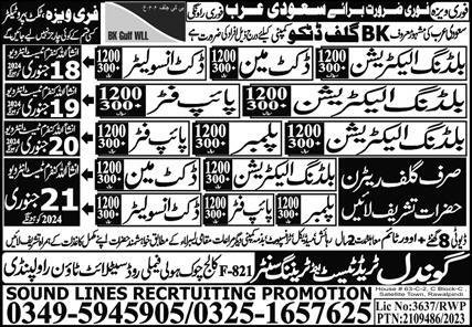 Docket Man & Docket Insulator Jobs 2024 In Saudi Arabia – Sound Lines Recruiting Promotion Jobs 2024 — original advertisement