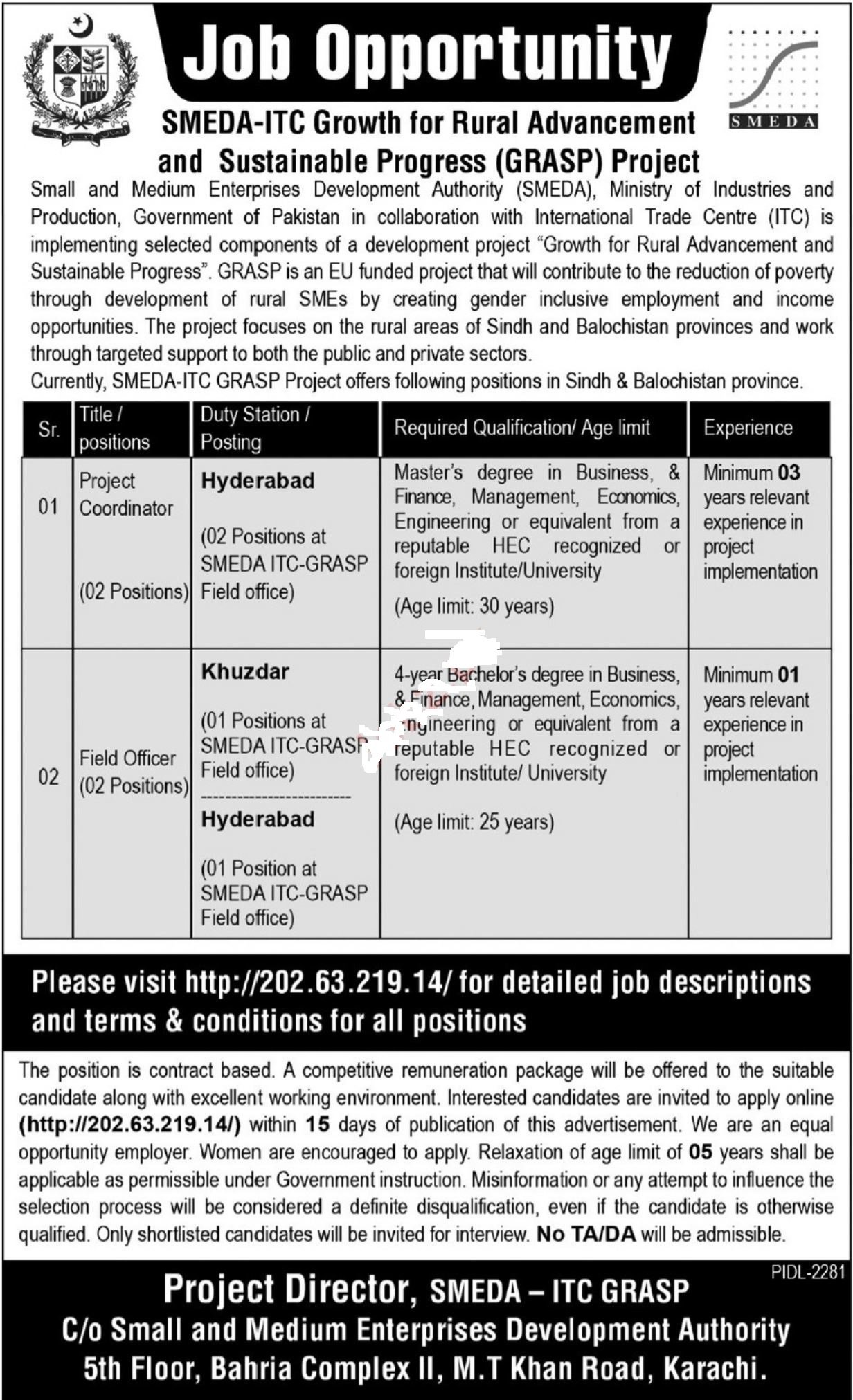 Small And Medium Enterprise Development Authority Jobs 2024 – Small and Medium Enterprise Development Authority (SMEDA) Jobs 2024 — original advertisement