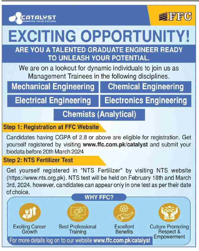 Fauji Fertilizer Company FFC Karachi Jobs 2024 – Fauji Fertilizer Company Limited Jobs 2024 — original advertisement