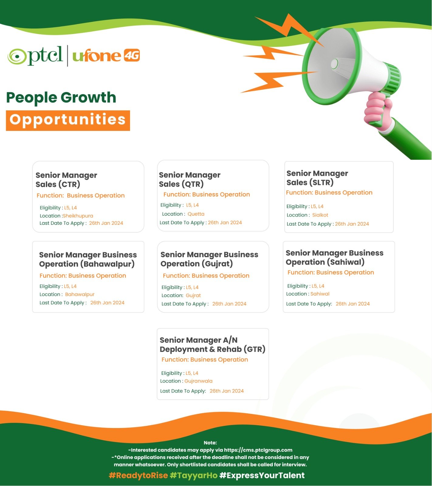 Career in ufone 2024 Jobs 2024 — original advertisement