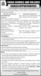 Fazaia Schools and Colleges Lahore Jobs 2024 – Fazaia Schools & Colleges Jobs 2024 — original advertisement