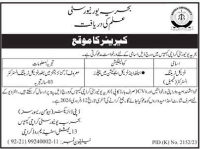 Bahria University Karachi Jobs 2024 Jobs 2024 — original advertisement