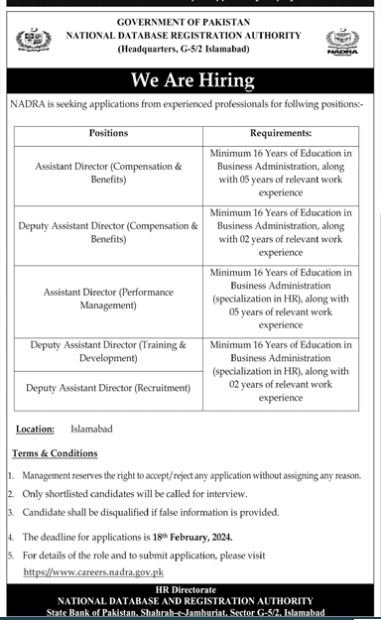 National Datebase And Registration Authority Jobs 2024 – National Database and Registration Authority Jobs 2024 — original advertisement