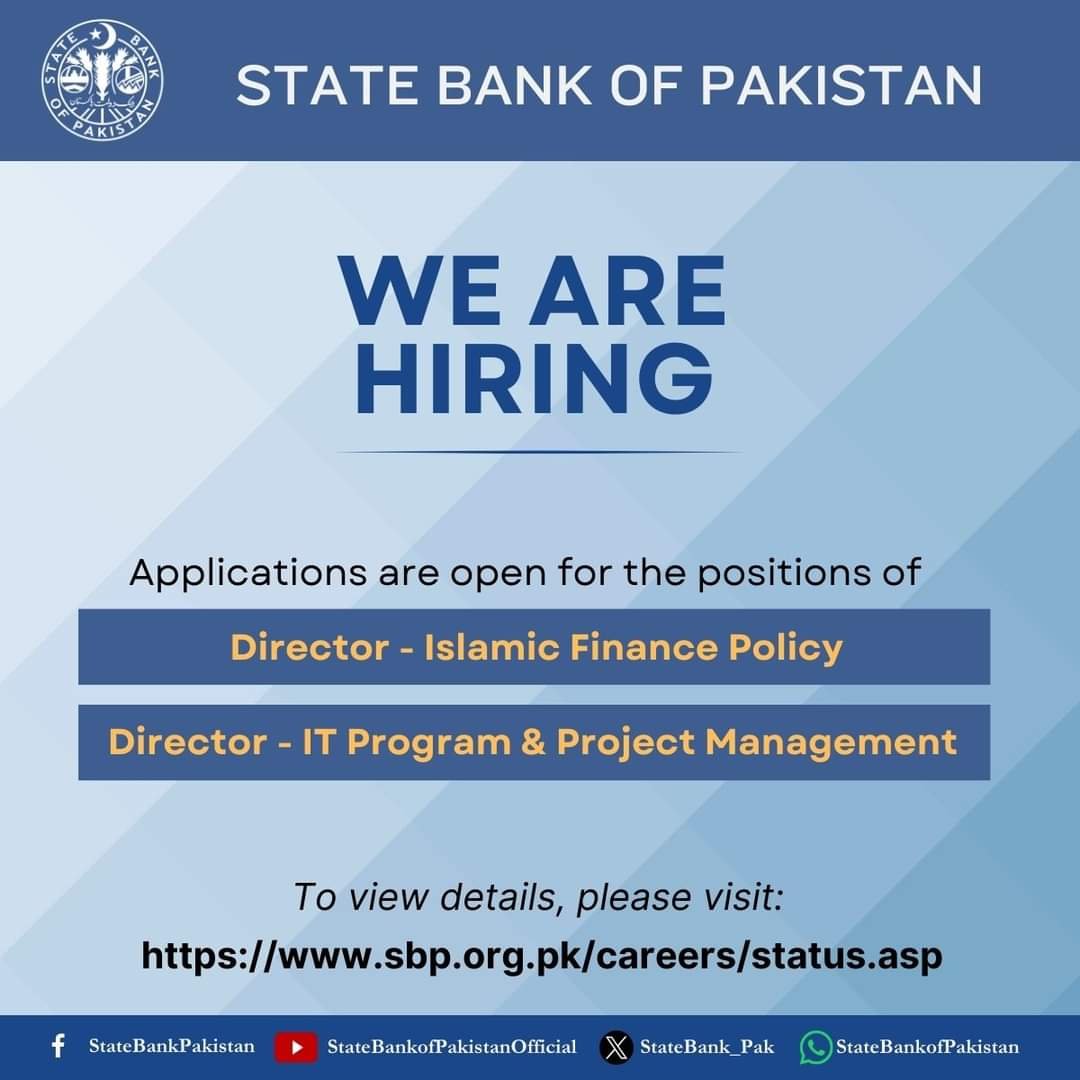 State Bank of Pakistan SBP Islamabad Jobs 2024 Jobs 2024 — original advertisement
