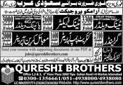 Mobile Crane Operator Jobs 2024 In Saudi Arabia – Qureshi Manpower Bureau Jobs 2024 — original advertisement