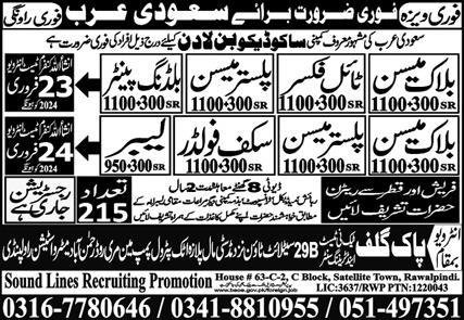 Labor And Building Painter Jobs 2024 In Saudi Arabia – Pak Techni Test Center Jobs 2024 — original advertisement