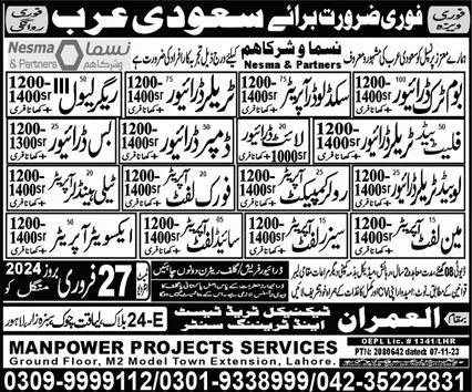 Fork Lift Operator & Telehandler Operator Jobs 2024 – Al Imran Technical Trade Test Center Jobs 2024 — original advertisement