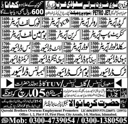 Heavy Tanker Driver & Concrete Pump Operator Jobs 2024 – Hazrat Karmanwala Technical Trade Test & Training Center Jobs 2024 — original advertisement