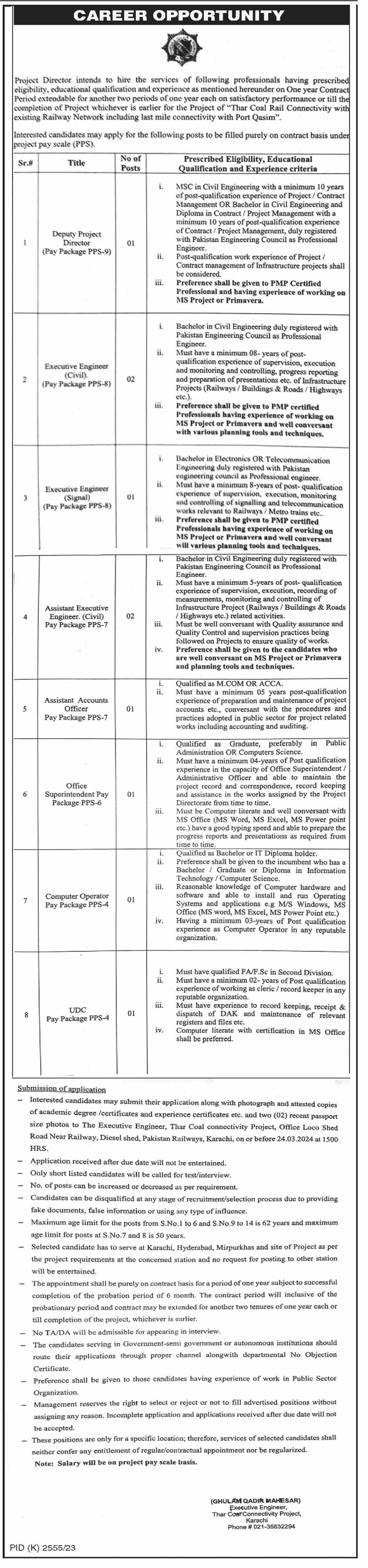 Pakistan Railways karachi Sindh Jobs 2024 – Ministry of Railways Islamabad Jobs 2024 — original advertisement