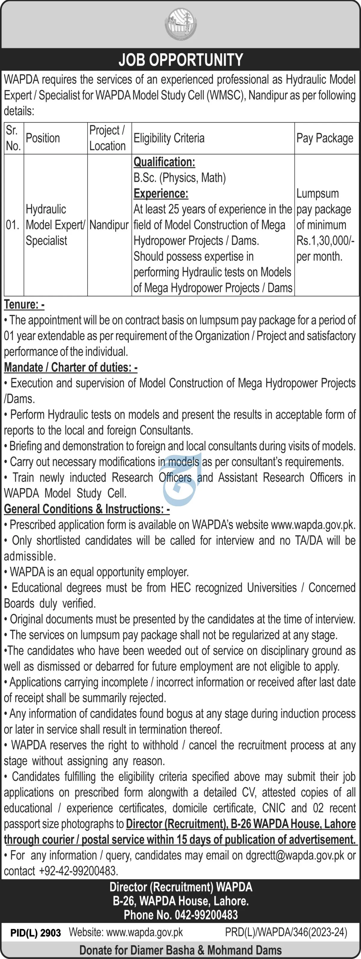 Muslim Hands Islamabad Jobs 2024 Jobs 2024 — original advertisement