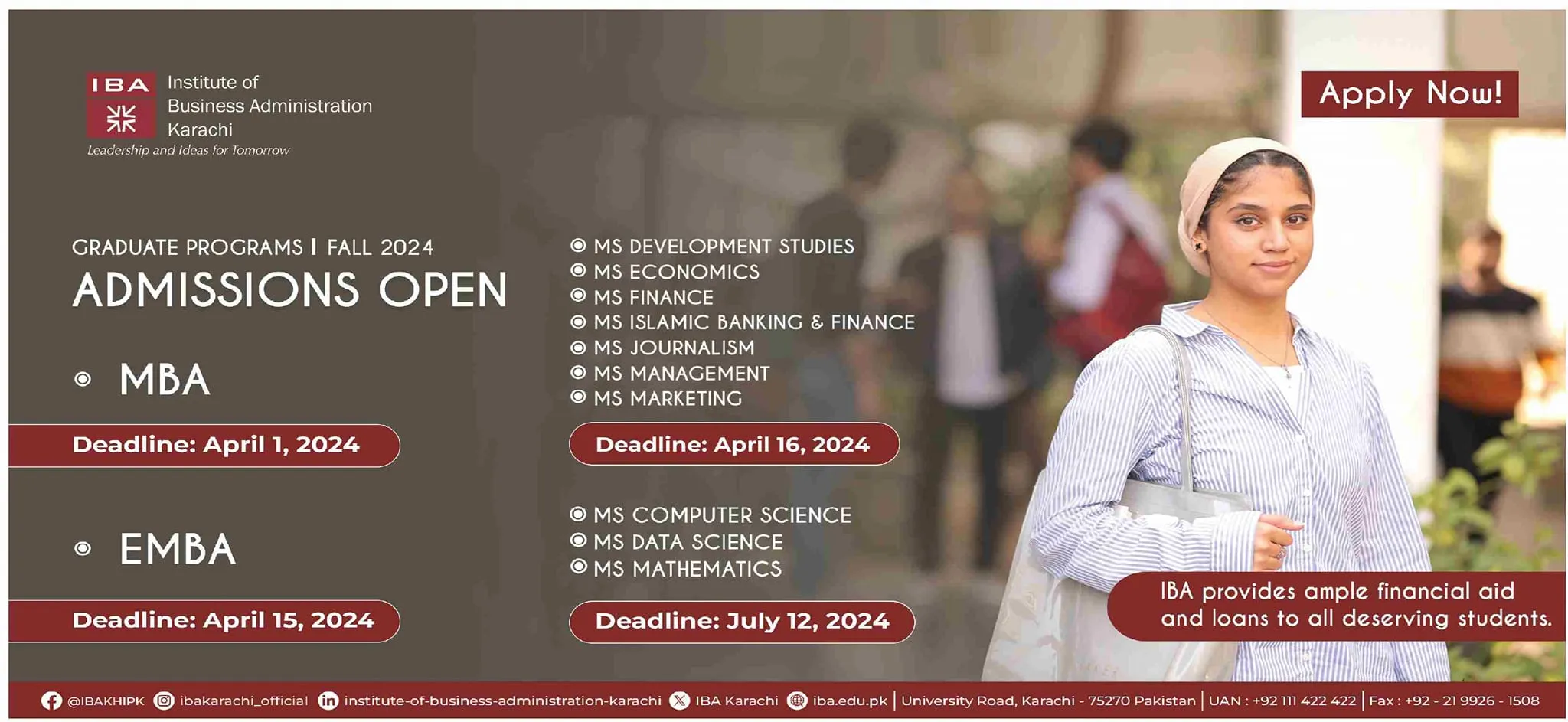 Admission Open Institute of Business And adminstration 2024 – IBA Karachi Admissions 2024 — original advertisement