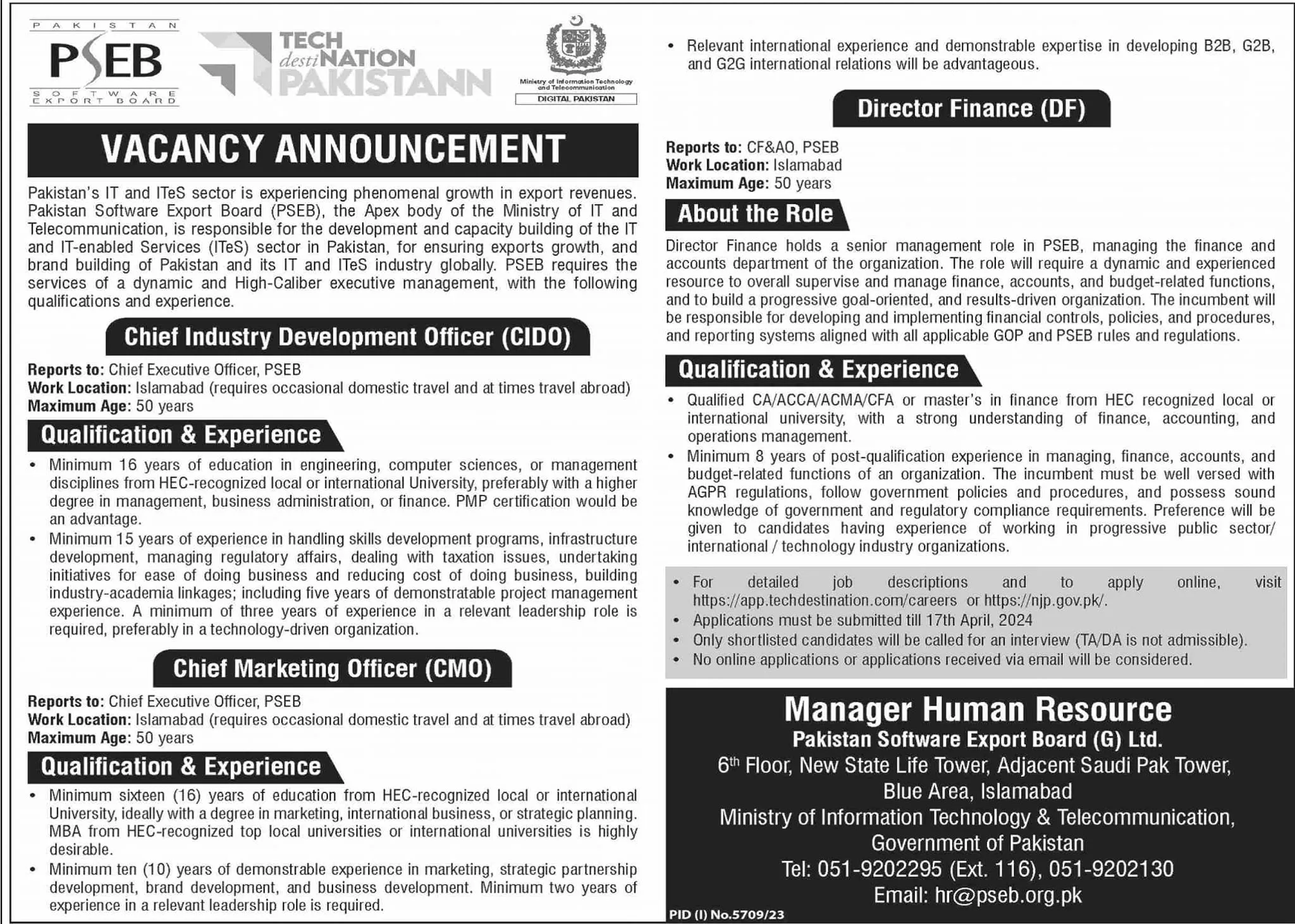 Pakistan Software Export Board PSEB Jobs 2024 Jobs 2024 — original advertisement
