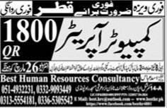 Computer Operator Jobs In Qatar – Best Human Resources Consultancy Jobs 2024 — original advertisement