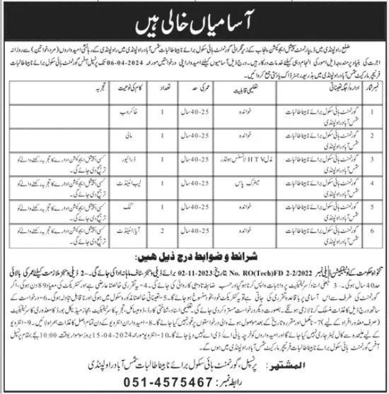Govt High School For The Blind Girls Shamsabad Jobs 2024 – Special Education Department Punjab Jobs 2024 — original advertisement