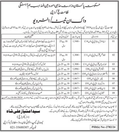 Ministry of Religious Affairs & Interfaith Harmony Jobs 2024 – Ministry of Religious Affairs and Interfaith Harmony Pakistan Jobs 2024 — original advertisement