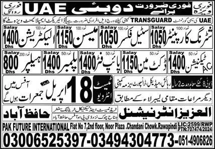 Ac Technician And Docket Man Jobs in Uae 2024 – Al Aziz International Human Resource Jobs 2024 — original advertisement