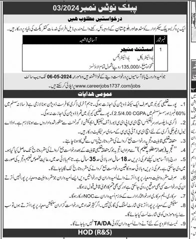 Progressive Public Sector Organization Islamabad Job 2024 Jobs 2024 — original advertisement