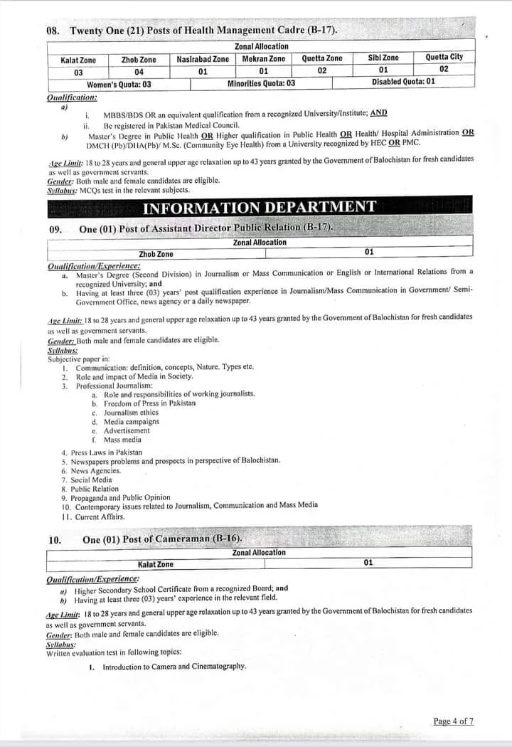 Balochistan public services Commission Jobs 06/2024 – Balochistan Public Service Commission Quetta Balochsitan Jobs 2024 — original advertisement