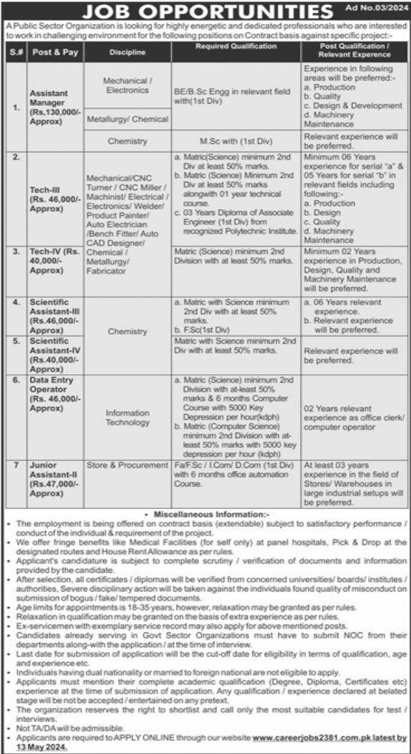 Public Sector Organization Jobs 2024 Jobs 2024 — original advertisement