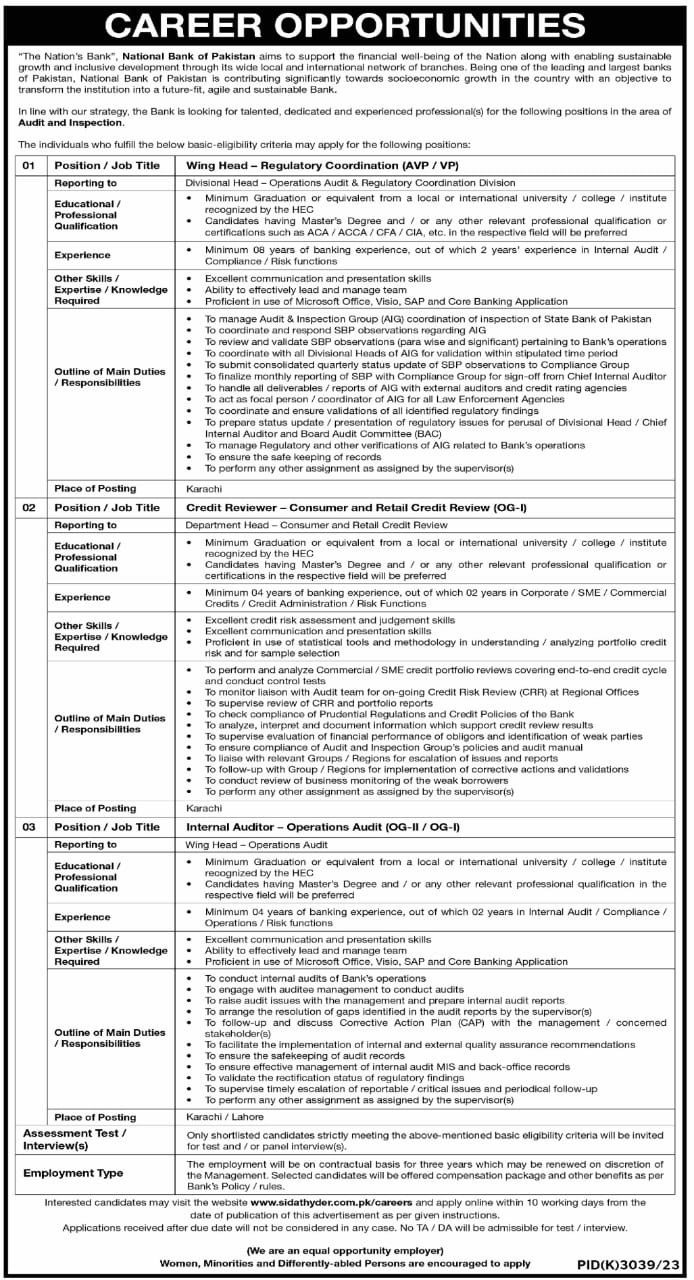 National Bank Of Pakistan NBP Jobs 2024 Jobs 2024 — original advertisement