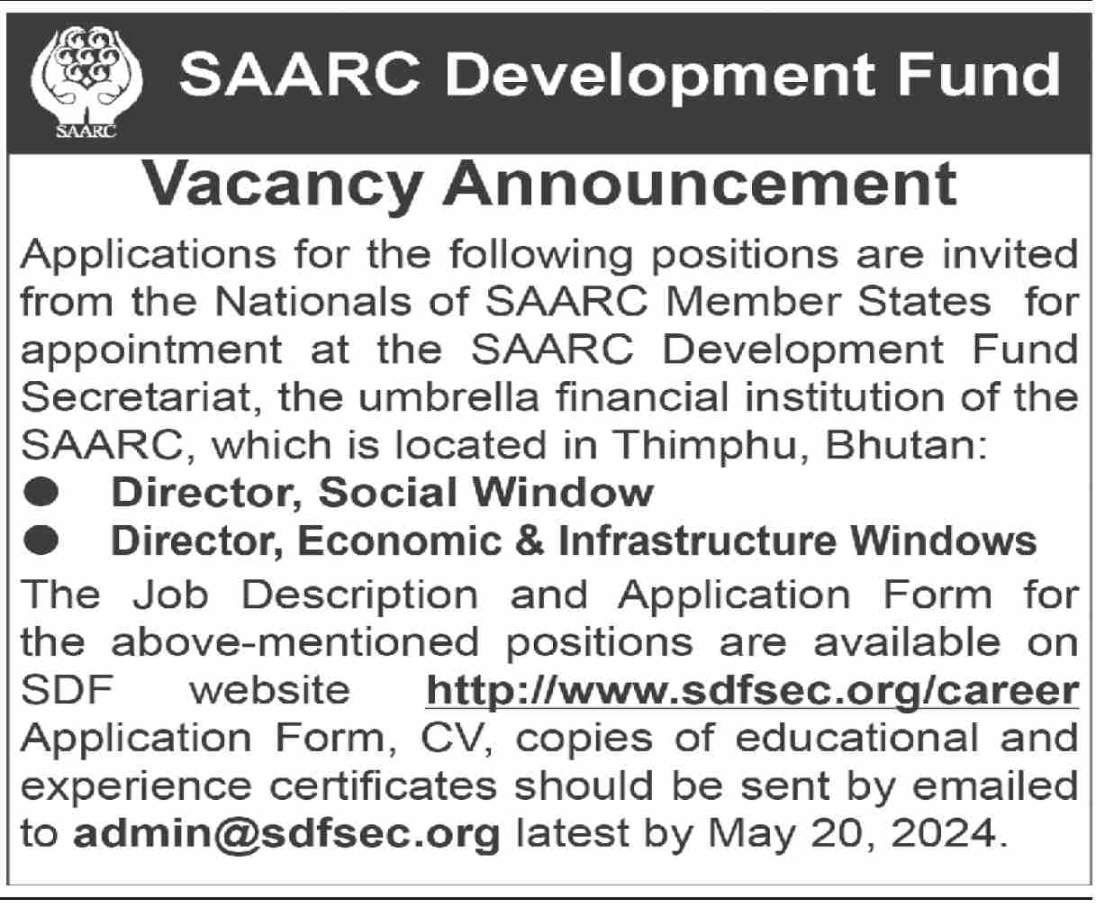 SAARC Development Fund Secretariat Karachi Jobs 2024 – SAARC Arbitration Council Jobs 2024 — original advertisement